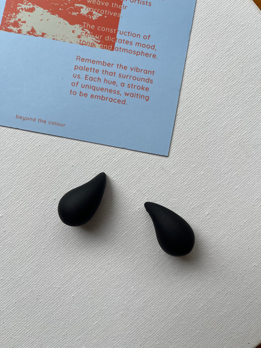 Black Teardrop Shaped Earrings