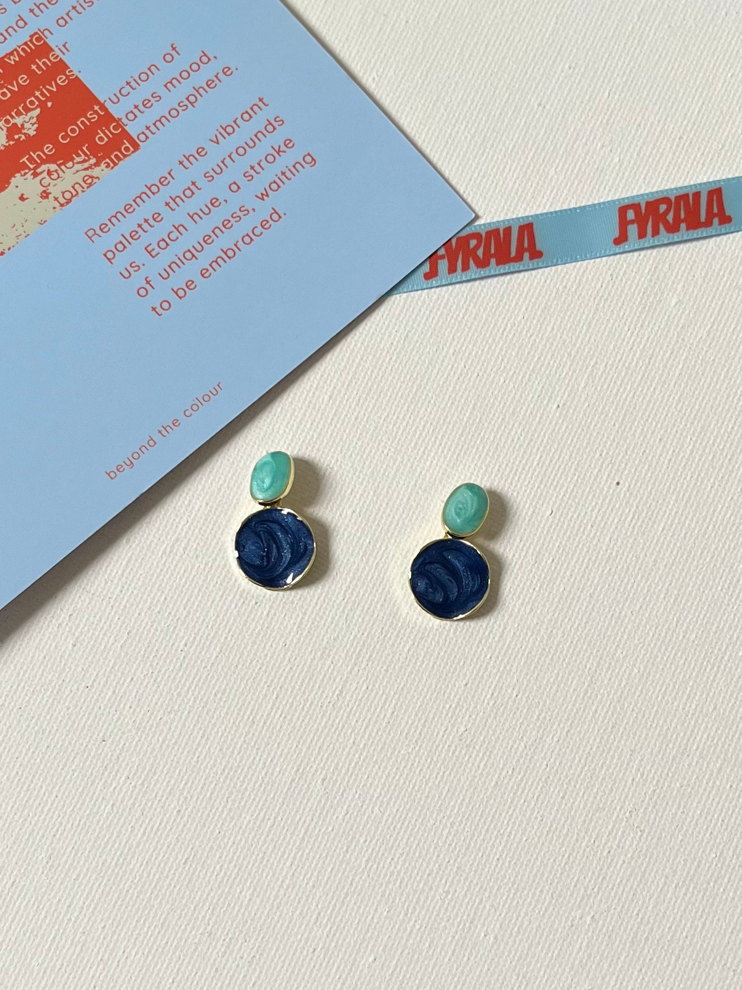 Blue Two-Tone Drop Earrings