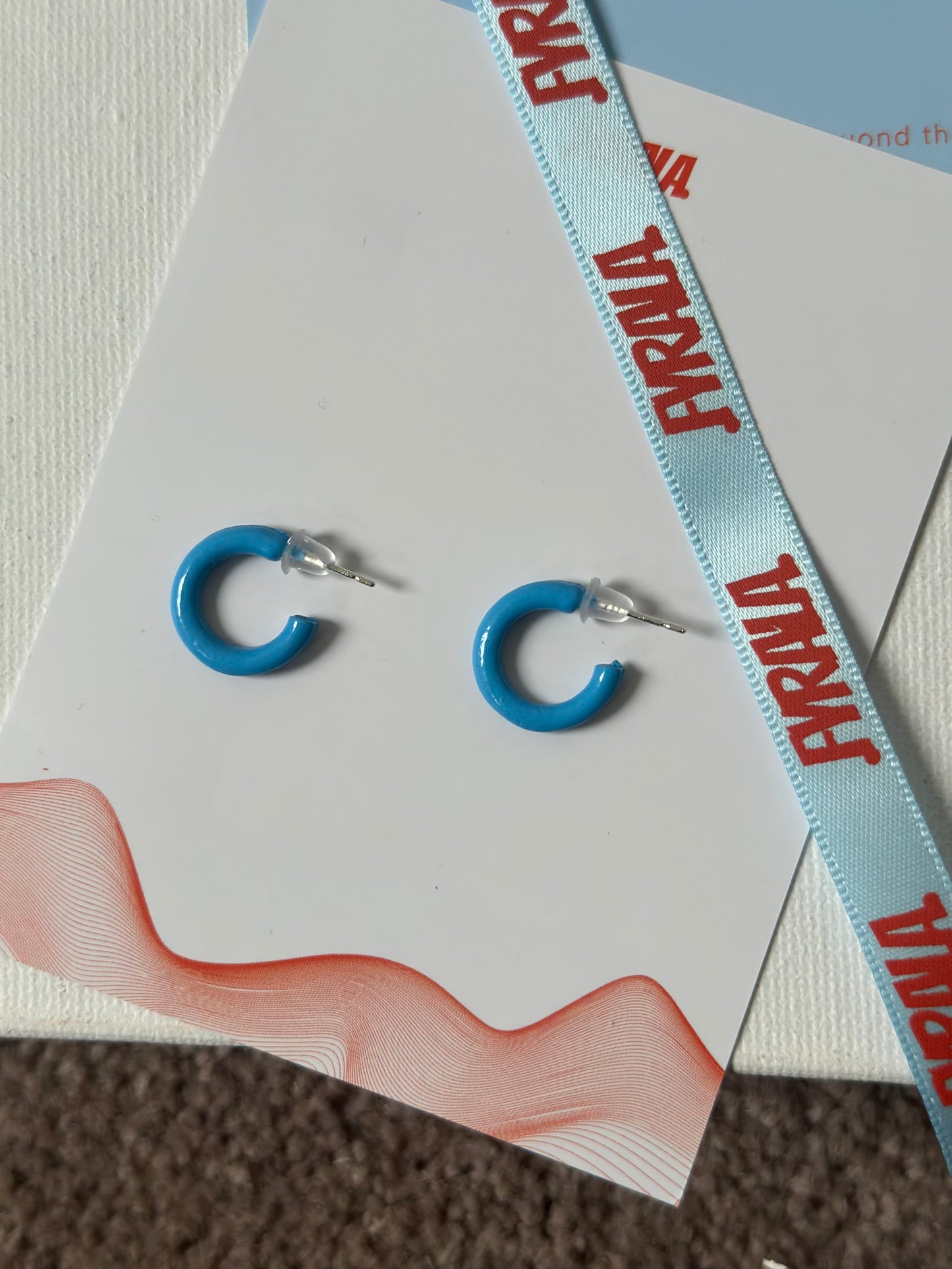 Light Blue Mini Hoop Earrings