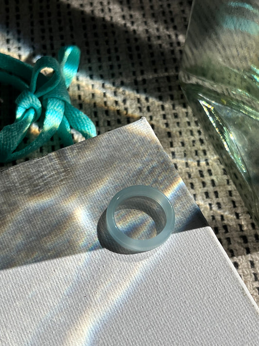 Blue Smooth Resin Ring