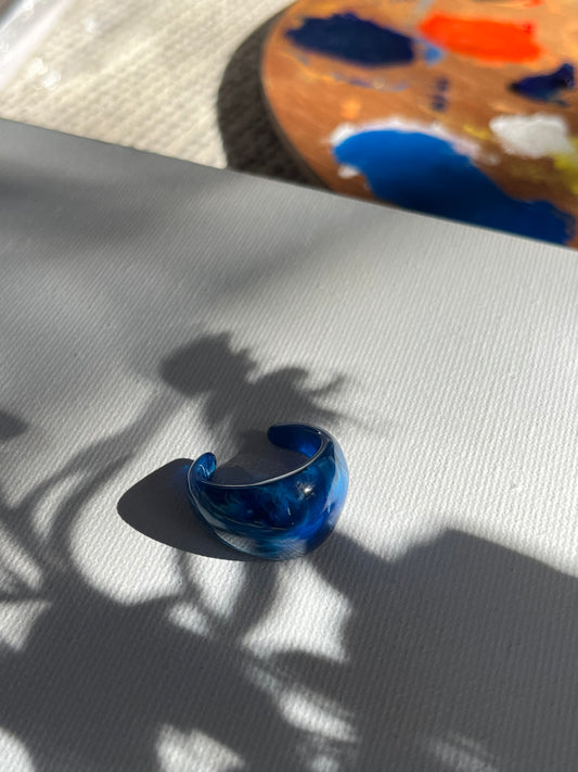 Swirling Blue Ring