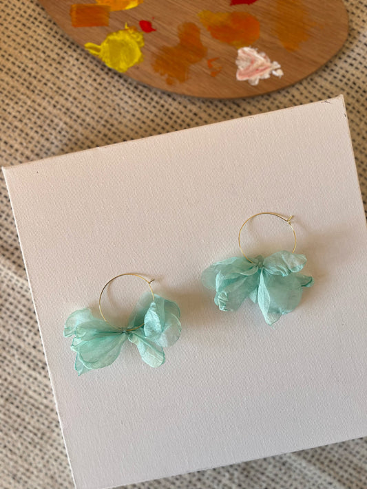 Mint Green Ethereal Fairy Hoop Earrings