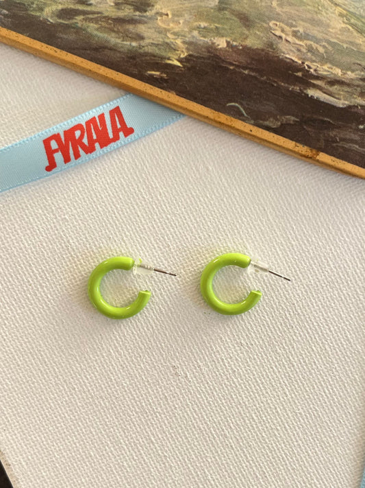 Light Green Mini Hoop Earrings