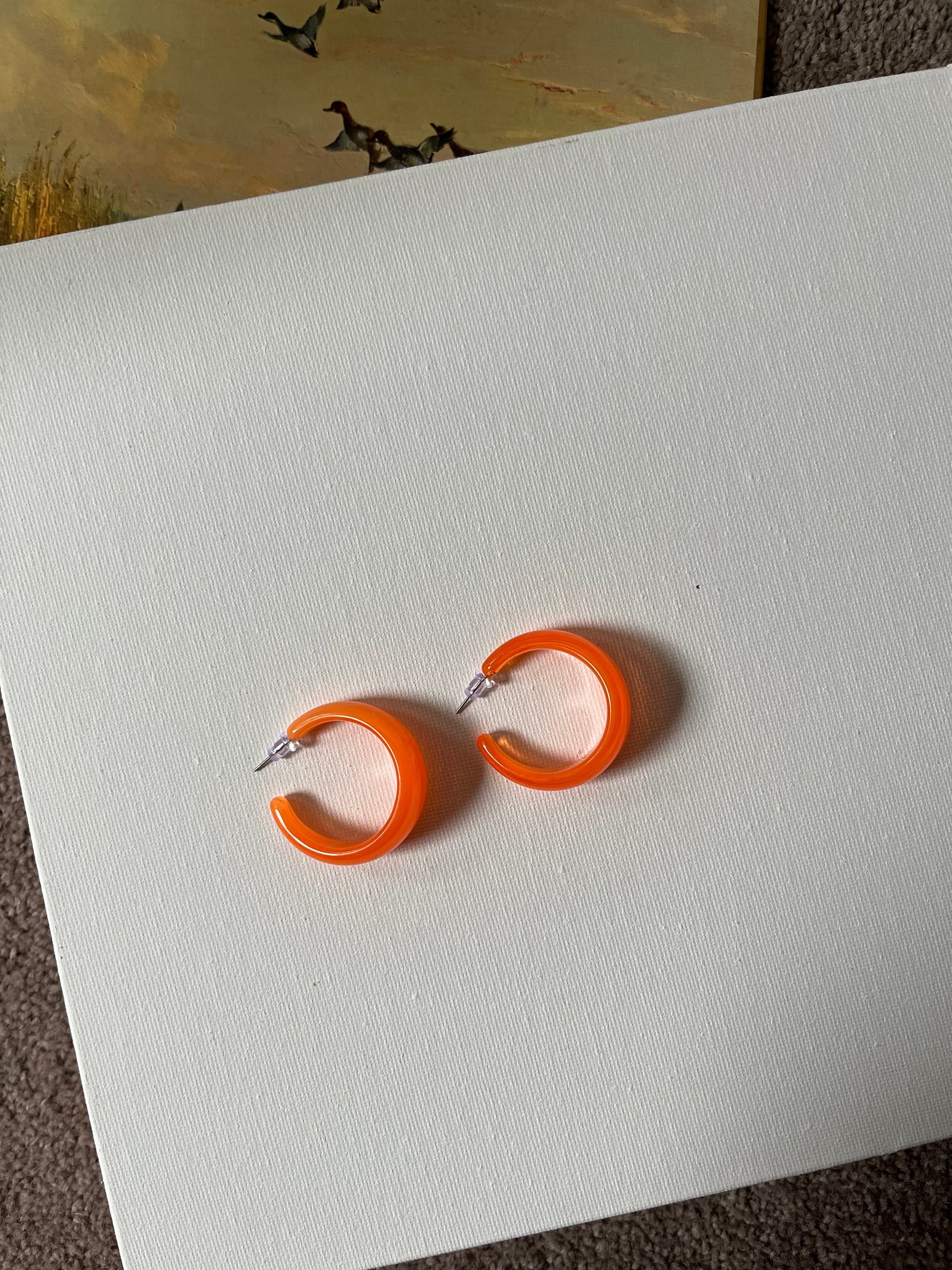 Unique Orange Amber-Inspired Earrings