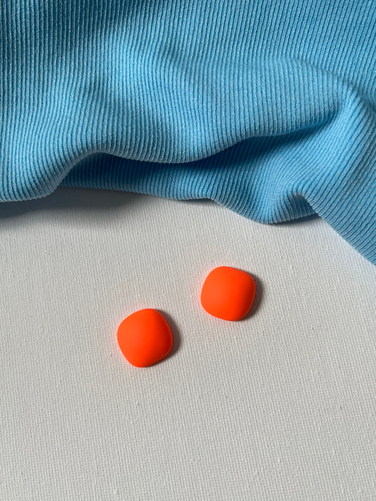 Orange Rounded Stud Earrings