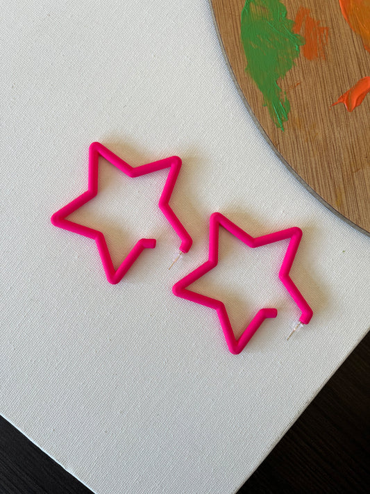 Pink Star-Shaped Earrings 1