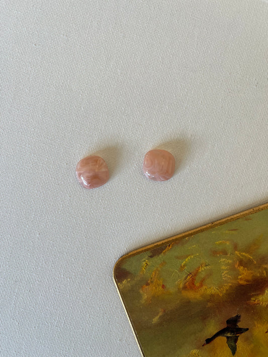 Pink Rounded Stud Earrings