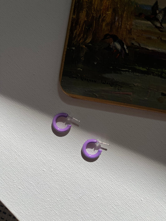 Purple Mini Hoop Earrings