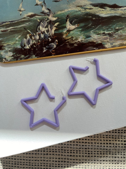 Purple Star-Shaped Earrings 1