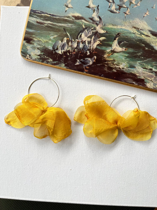 Yellow Ethereal Fairy Hoop Earrings