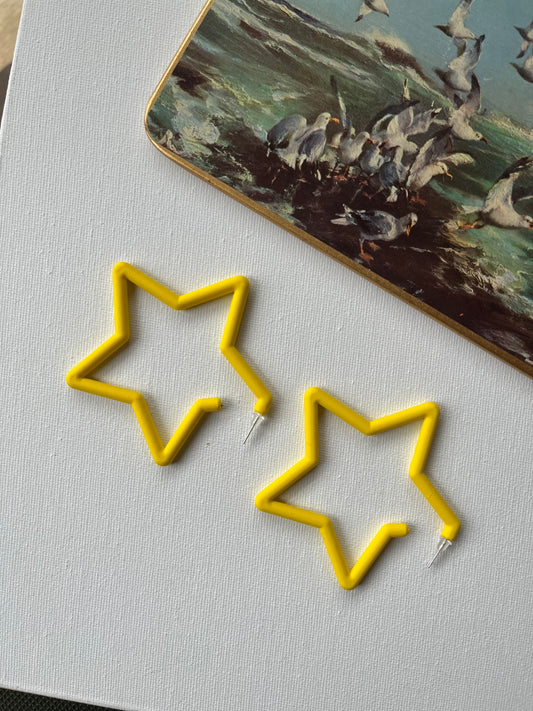 Yellow Star-Shaped Earrings 1